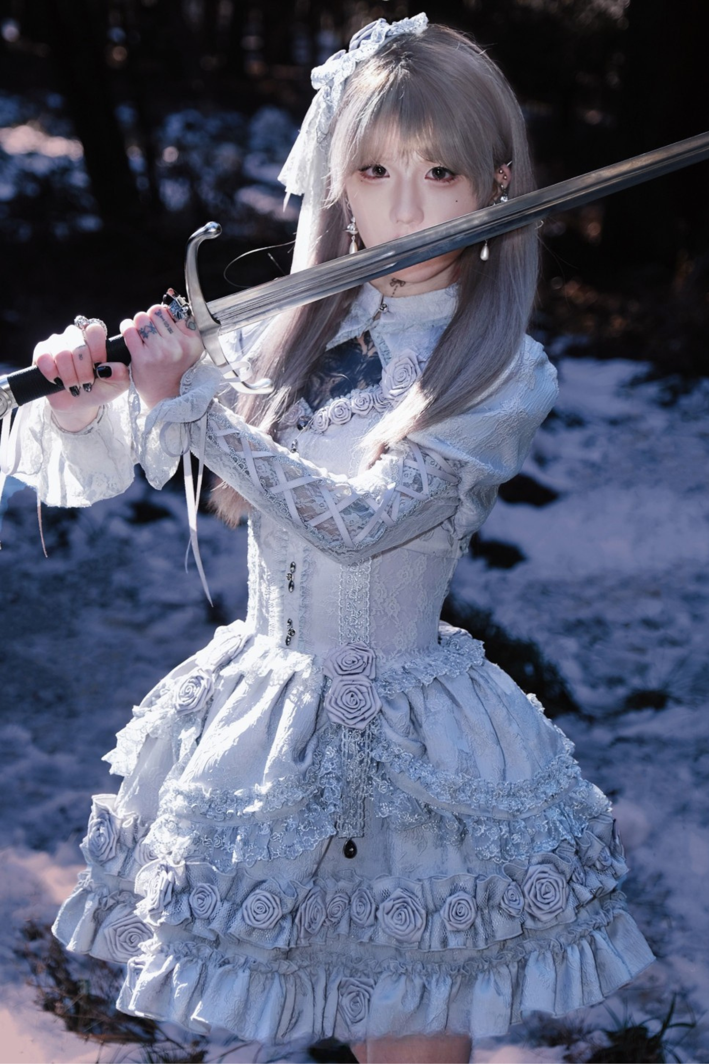 Dark Gothic Style Lolita Dress + Shawl