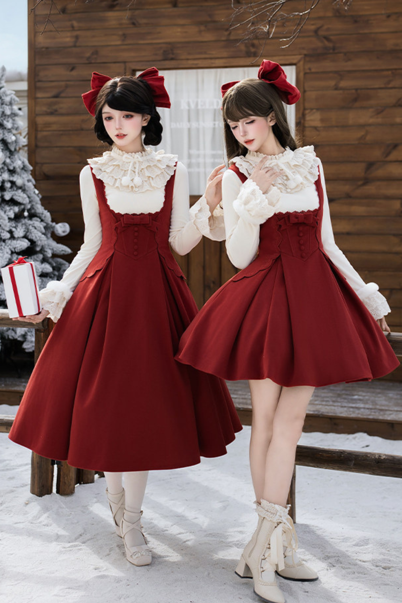 Velvet Rose Suspender Dress + Top + Bow