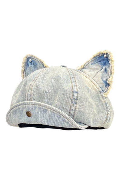 Denim Cat Ear Beret