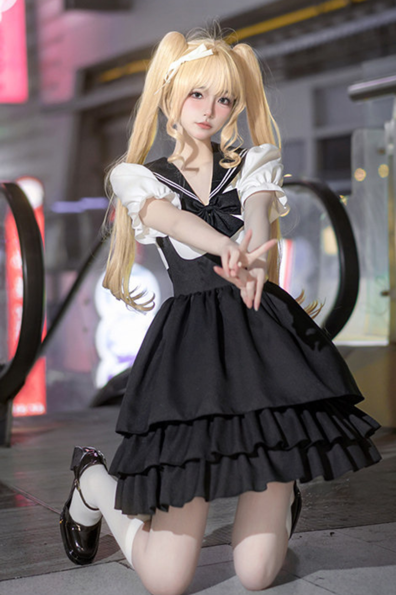Dark Sailor Dress + Innerwear Skirt