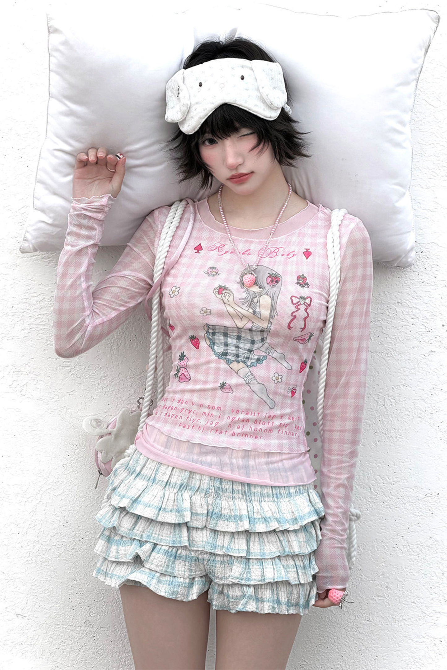 Macaron Peach T Shirt + Ruffle Culottes