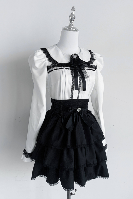 Dark Lace Top + Skirt