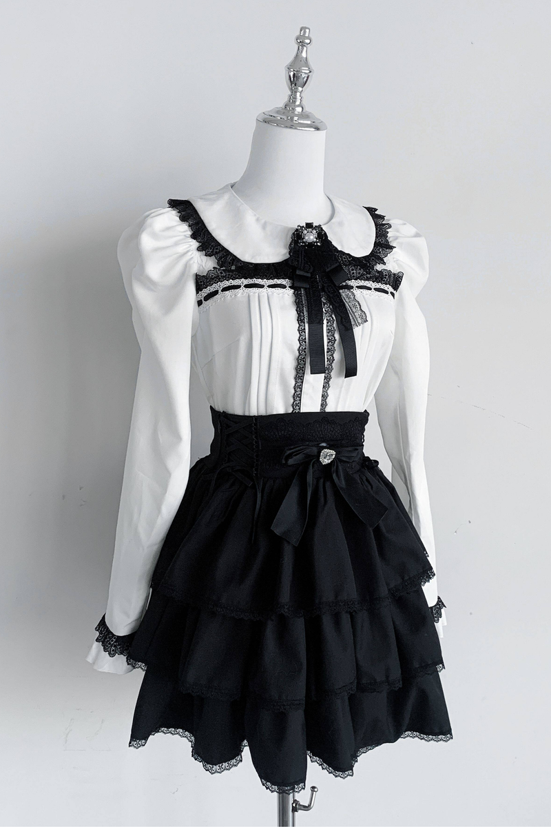 Dark Lace Top + Skirt