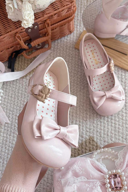 Glossy Color Ribbon Shoes
