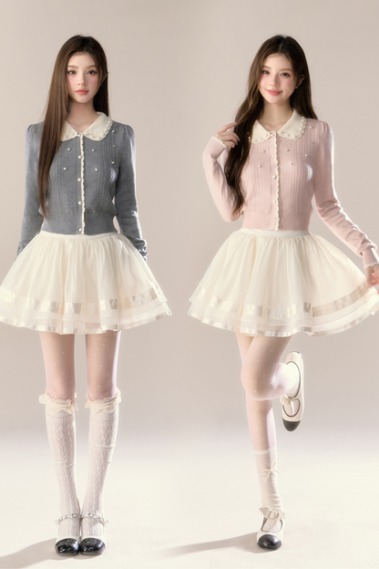 Sweet Island Doll Cardigan + Tight Skirt