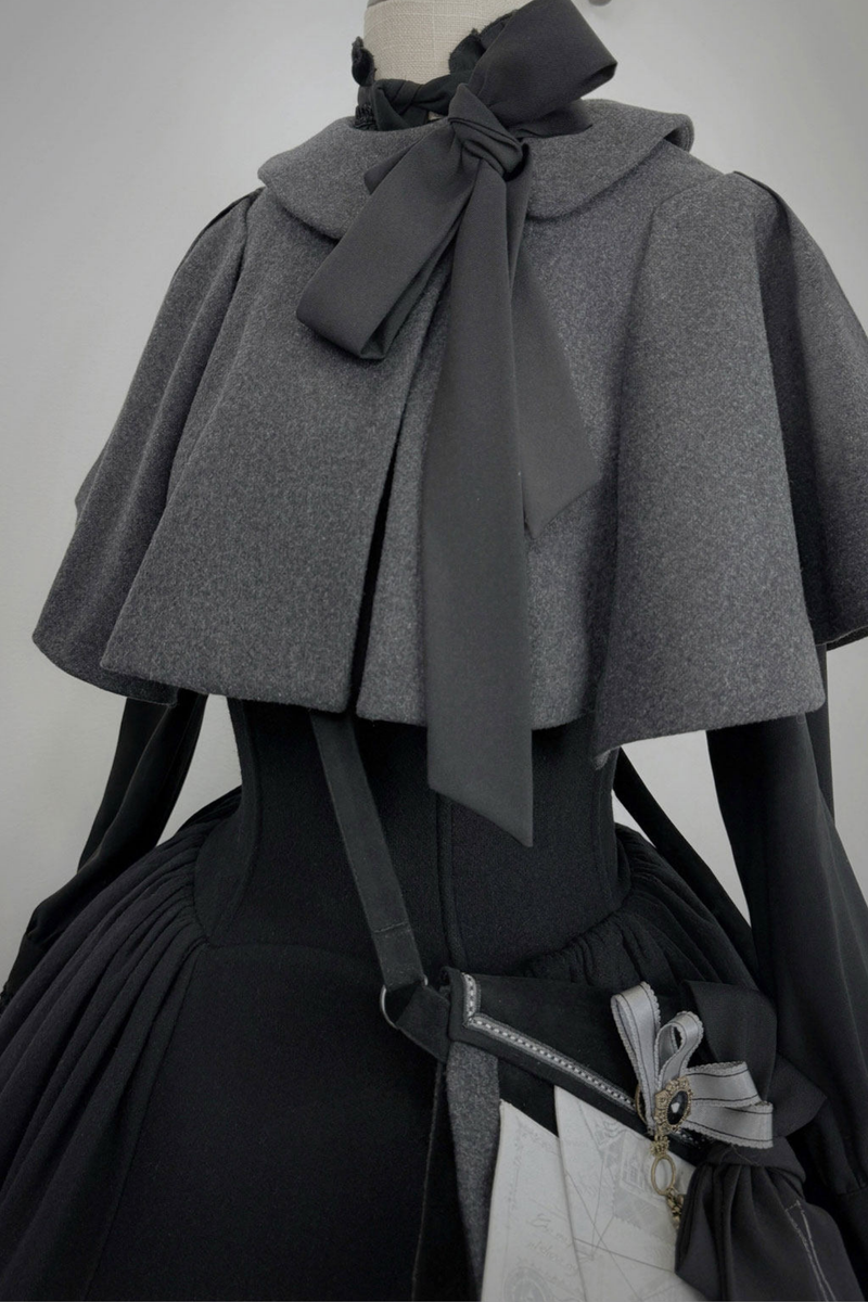British Detective Lolita Coat + Cape + Skirt + Shirt + Bag + Brooch + Hat + Beret + Necklace