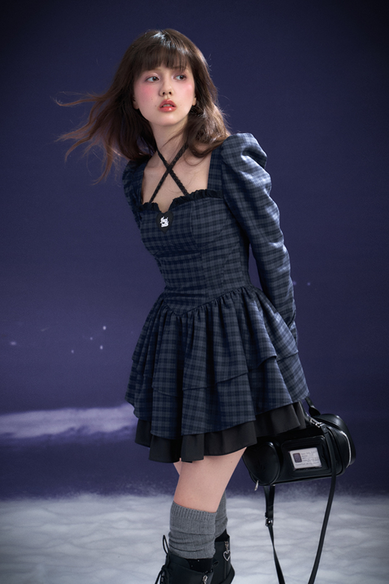 Night Princess Plaid Dress