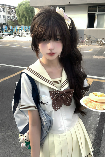 Cookie Wave Sailor Top + Skirt + Ribbon