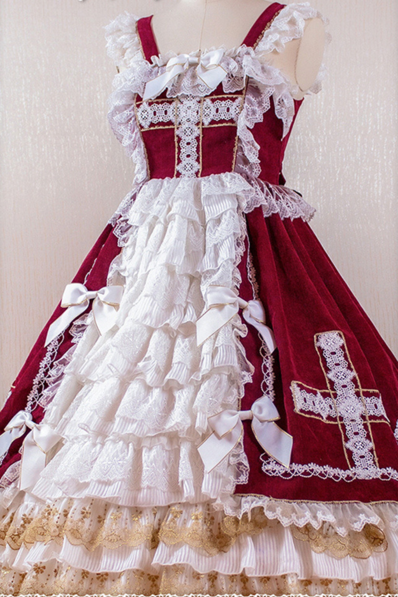 Gothic Doll Lace Jumperskirt + Baby Cap + Hairband + Shawl
