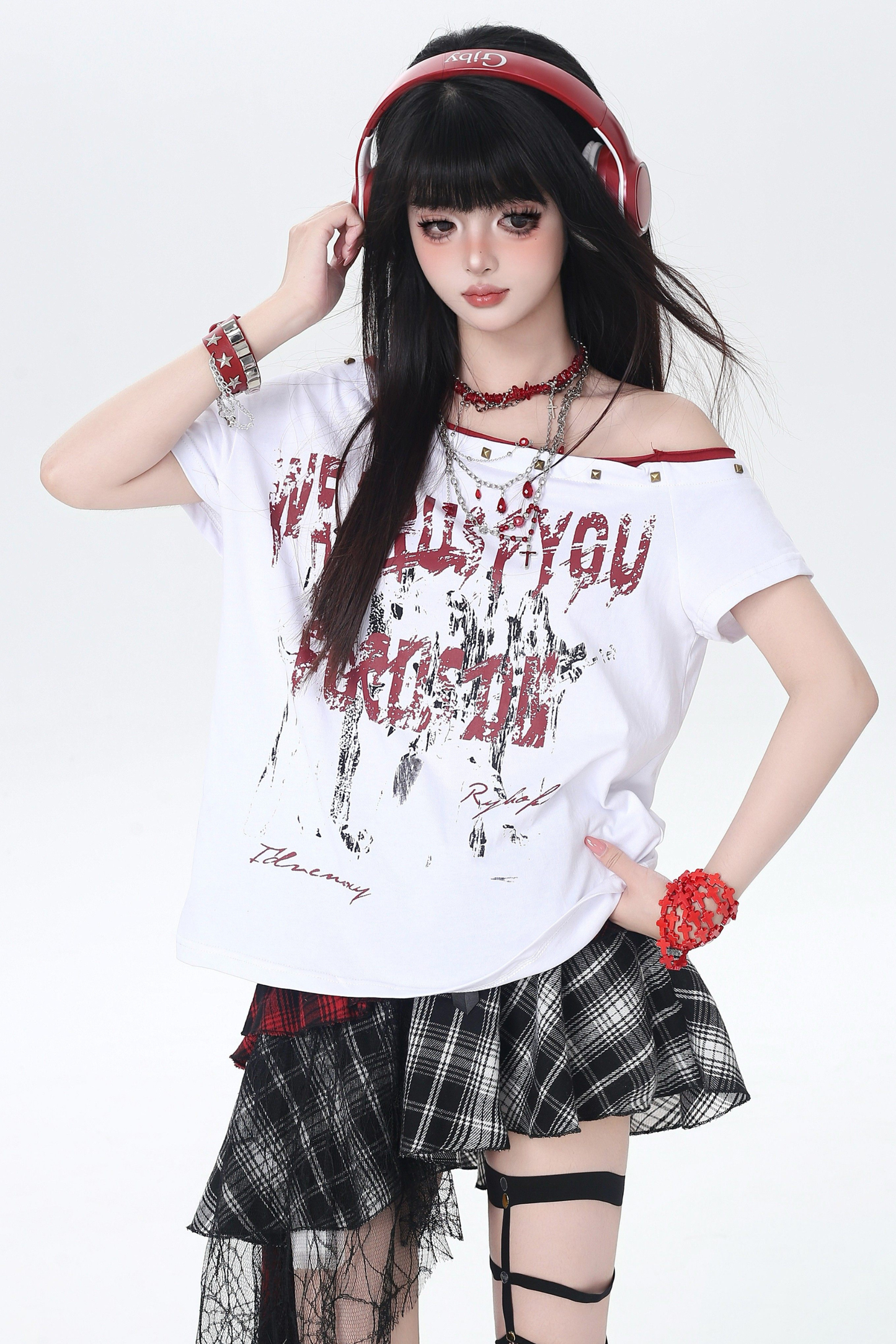 Dark Rock Off-shoulder Top