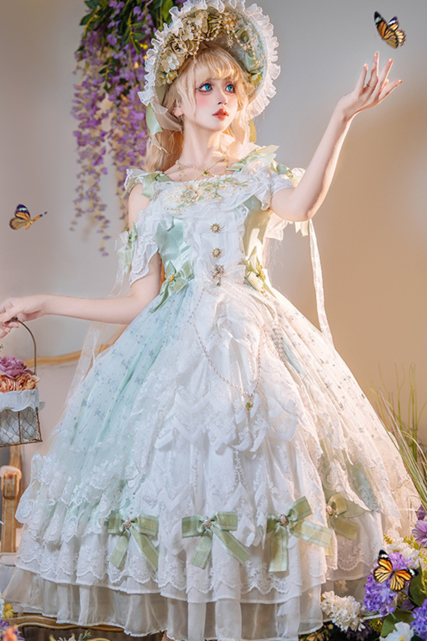 Forest Illusion Bridal Hat + Necklace
