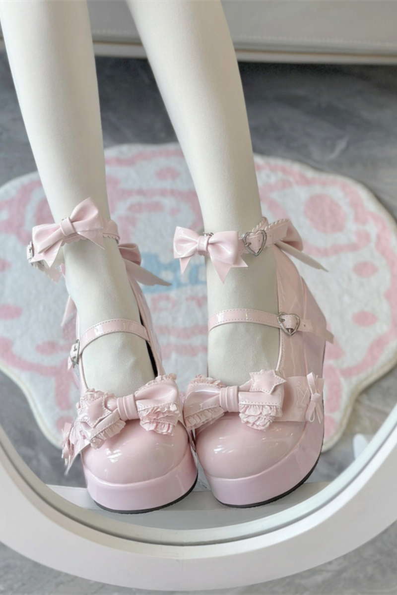 Biscuit Lolita Ruffle Ribbon Shoes