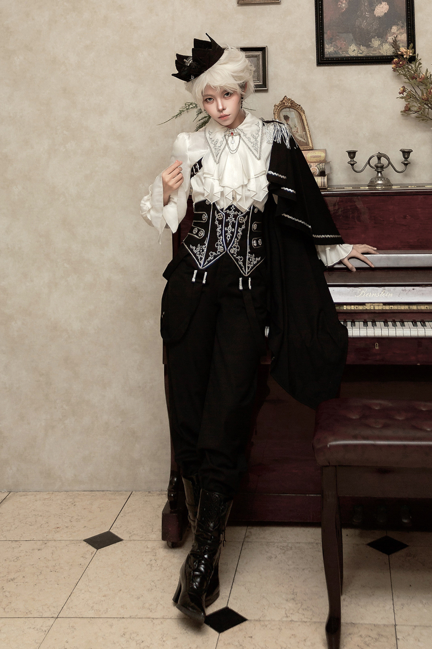 Monochrome Prince Top + Corset + Pants