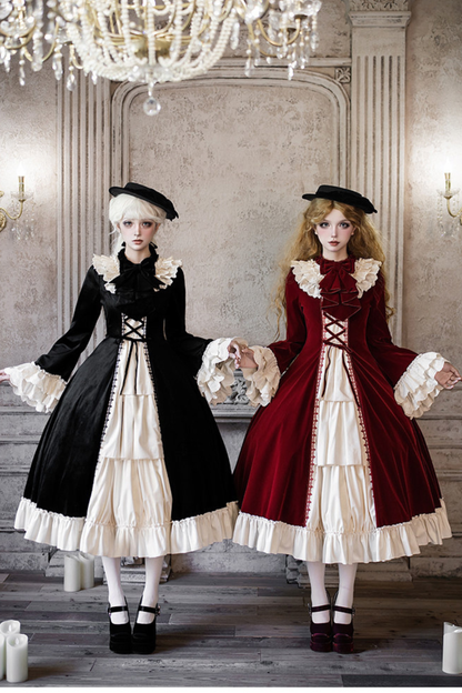 Classical Dress + Collar + Ribbon + Hat