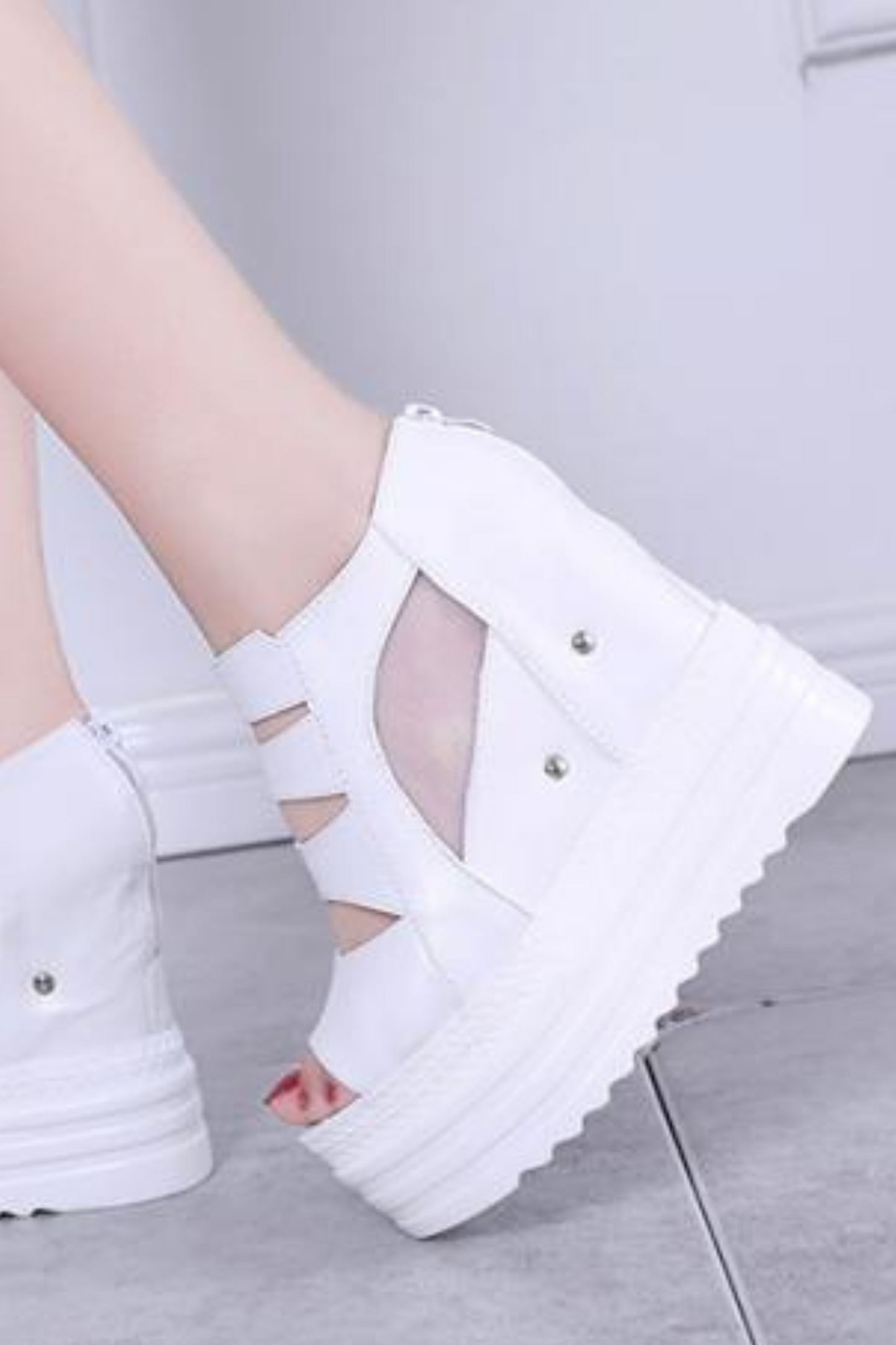 Platform Cut Out Design Shoes