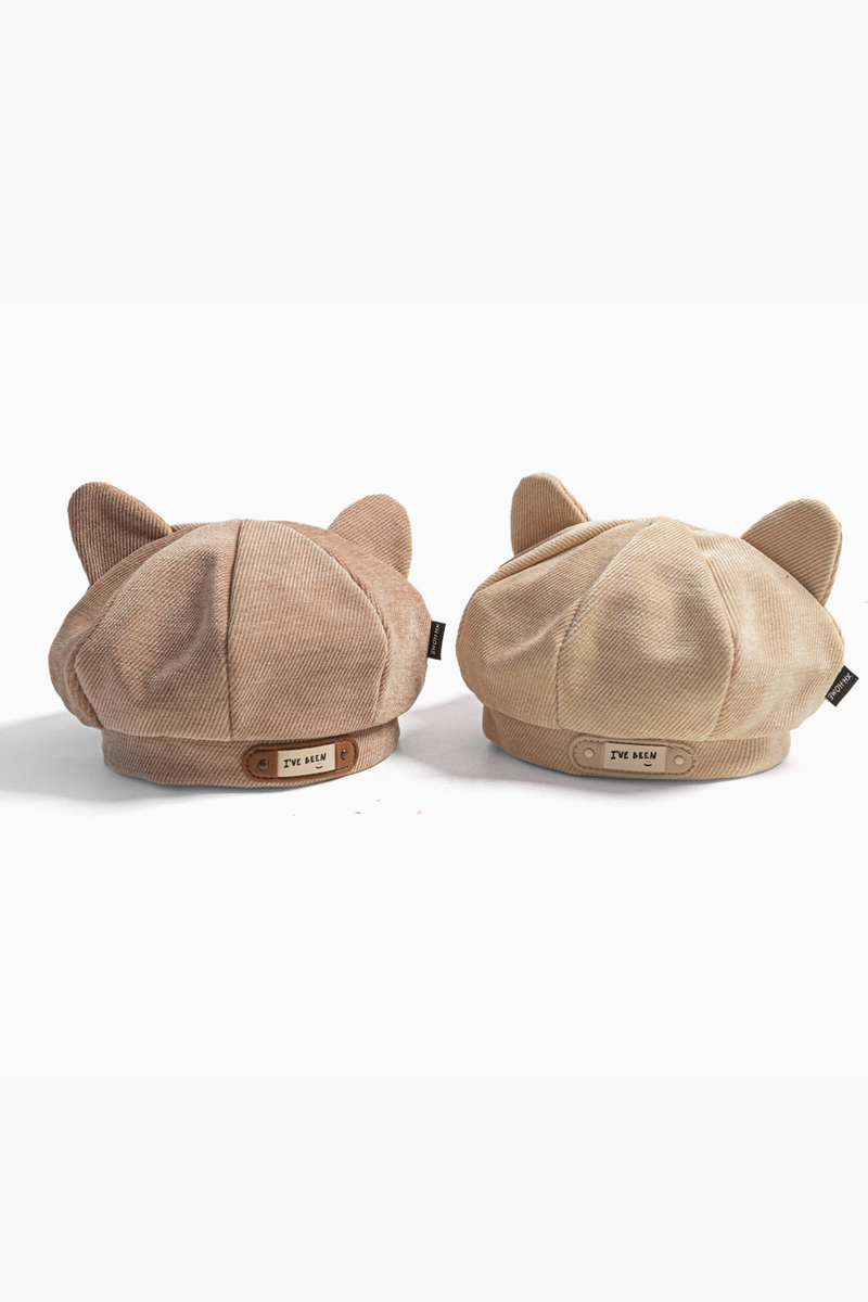 Corduroy Cat Ear Beret