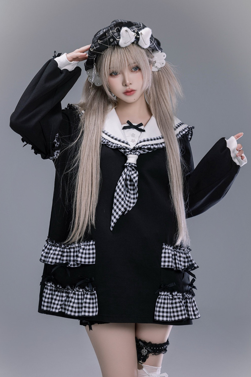 Check Sailor Loose Top