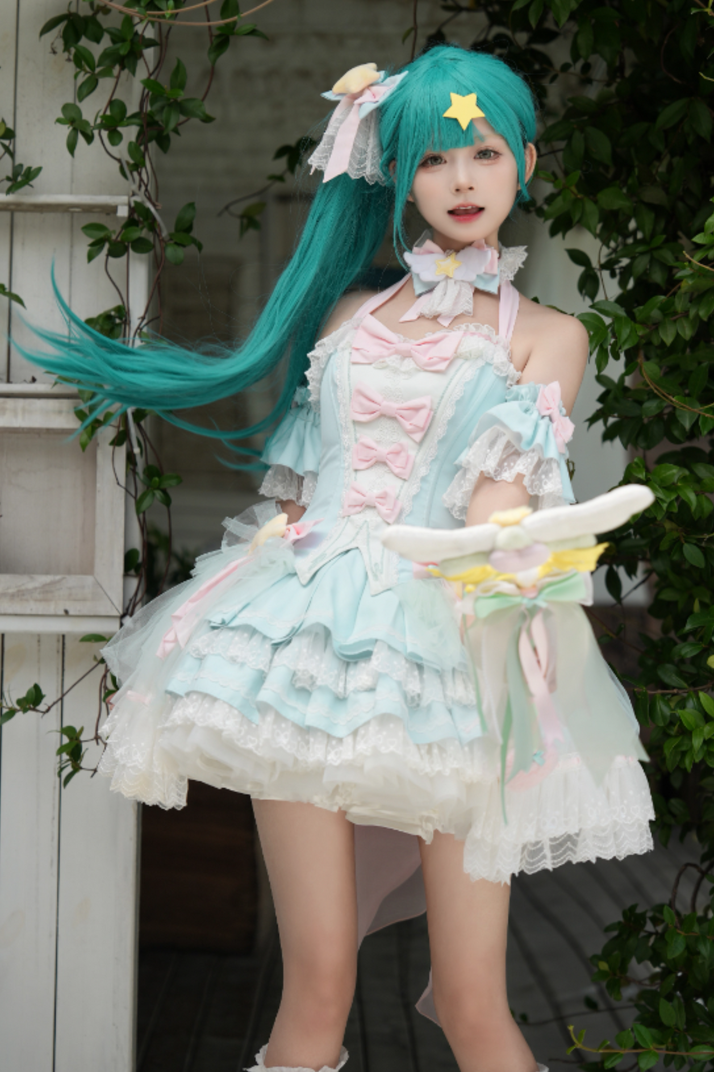 Magic Fairy Sparkling Water Lolita Top + Skirt + Hair Clip + Tail + Magic Stitching