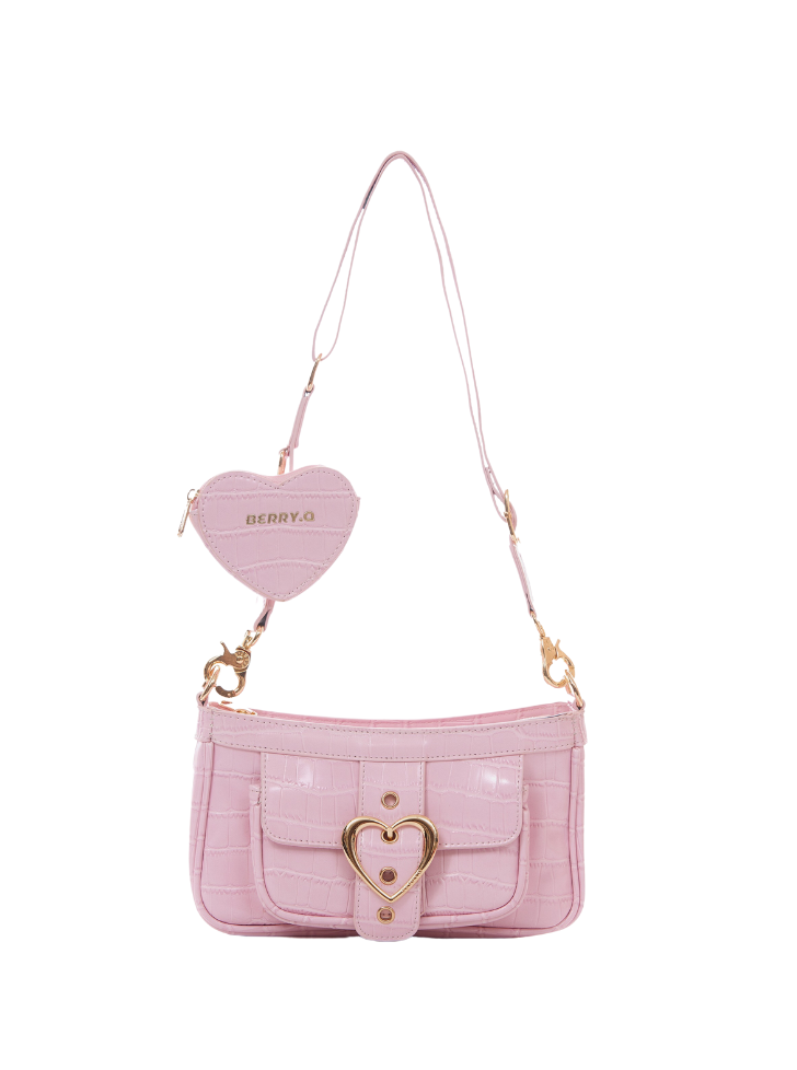 Heart Ring Belt One Shoulder Crocodile Bag