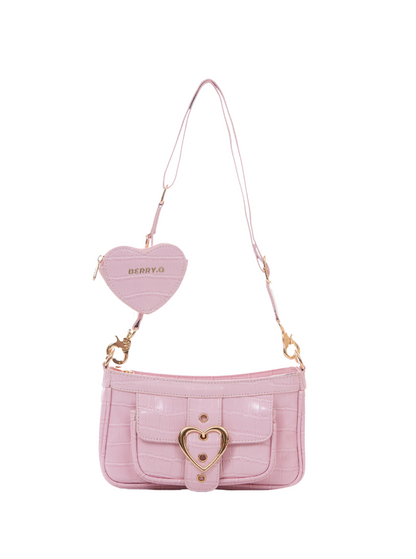 Heart Ring Belt One Shoulder Crocodile Bag