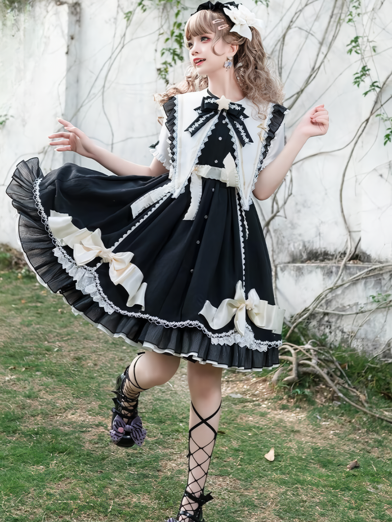 Magical Girl Sleeping Star Ribbon Lolita Dress