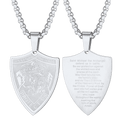 Saint Michael Necklace Shield Archangel Protection Pendant for