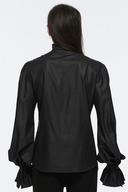 Black Long Puff Sleeves Lace Gothic Blouse