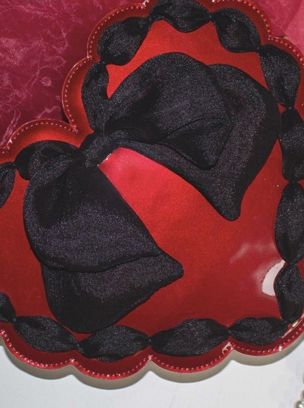Pearl Strap Heart Bow 2-way Bag