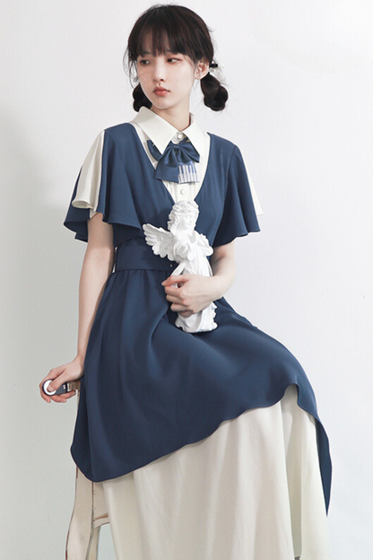 College Style Chiffon Design Long Dress