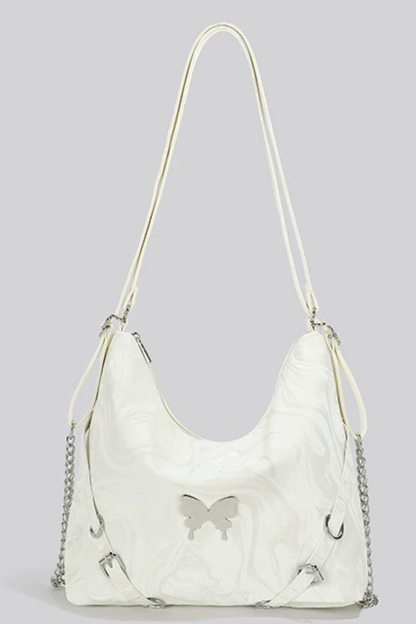 Silver Butterfly One Shoulder Bag