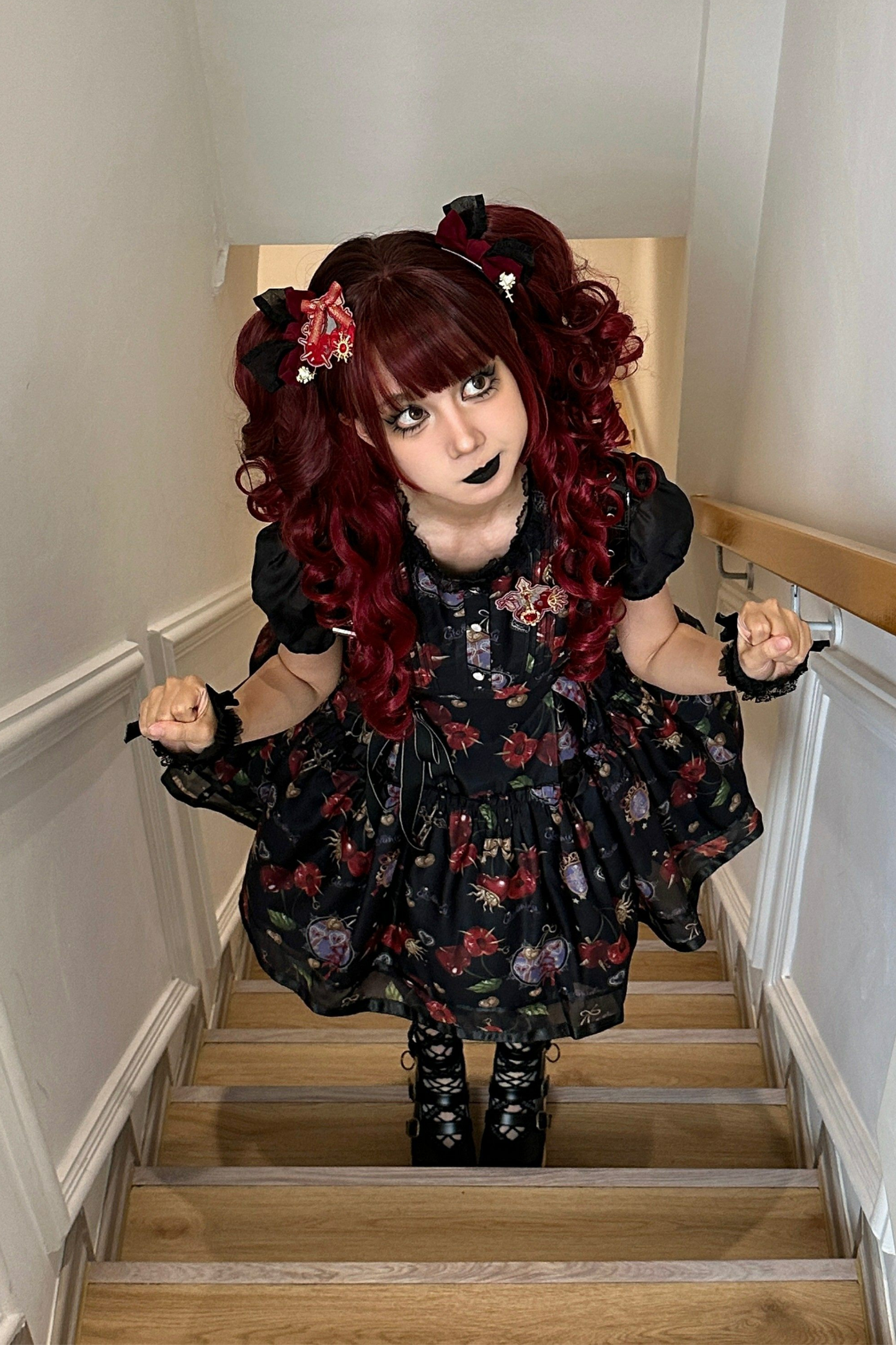 Retro Antique Cherry Sweet Lolita Dress + Jumper Skirt