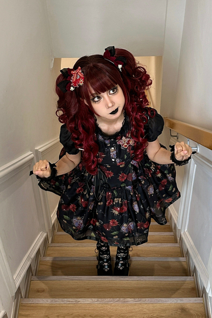 Retro Antique Cherry Sweet Lolita Dress + Jumper Skirt