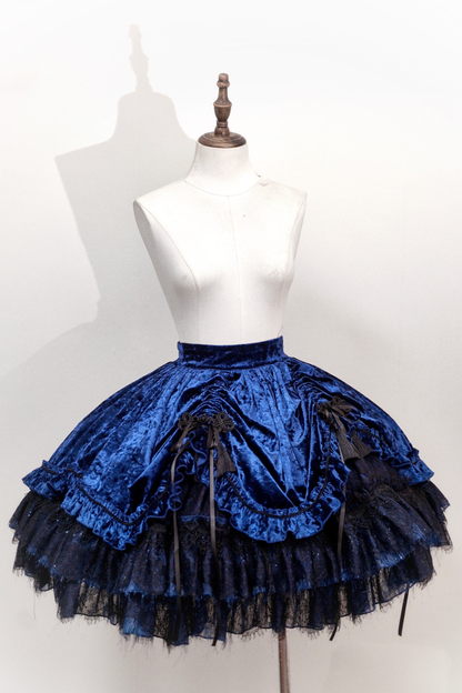Gothic Velvet Sleeve Lolita Top + Vest + Skirt