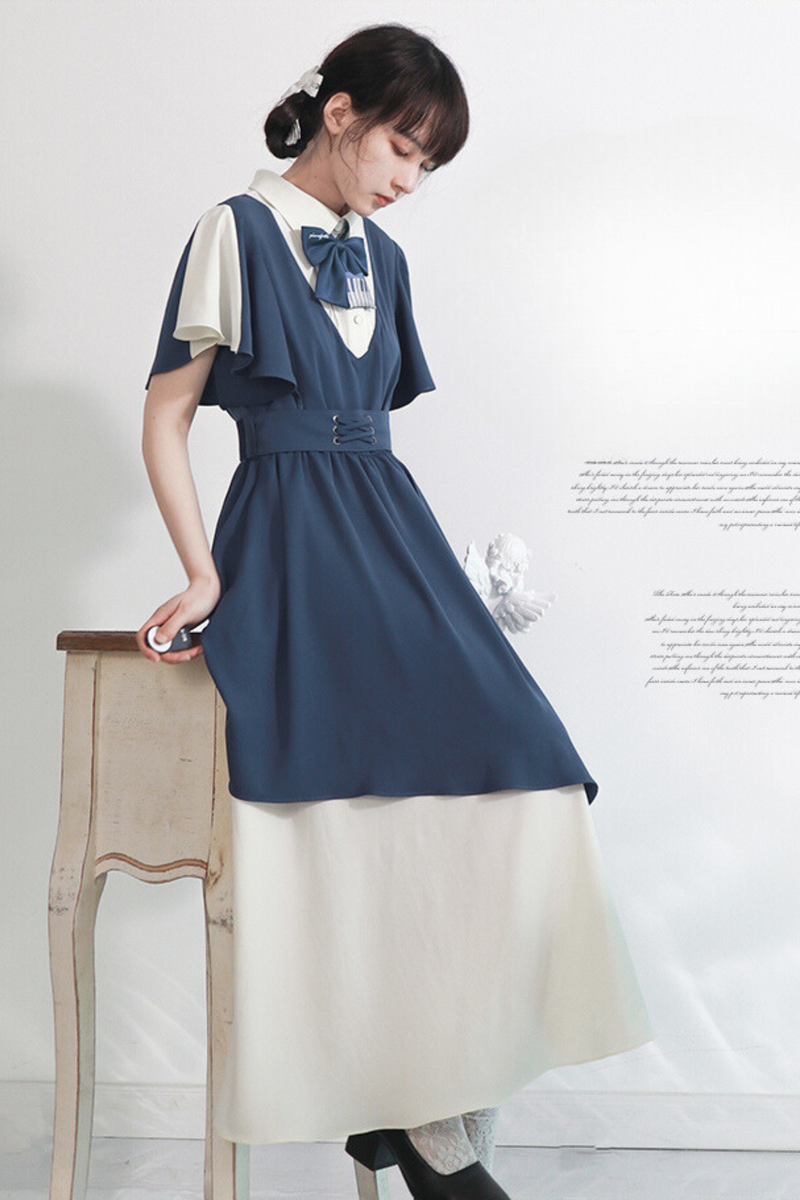 College Style Chiffon Design Long Dress