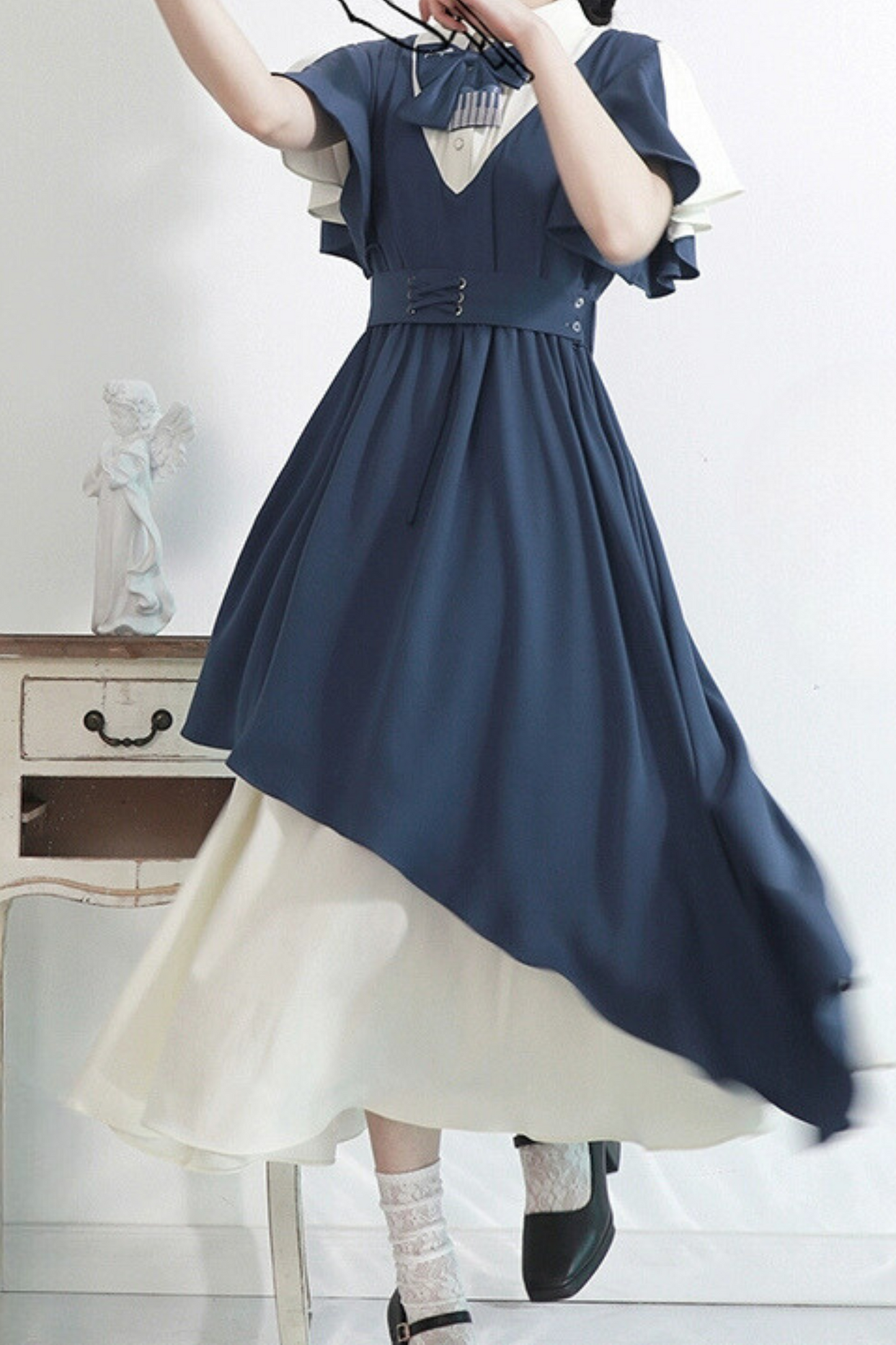 College Style Chiffon Design Long Dress