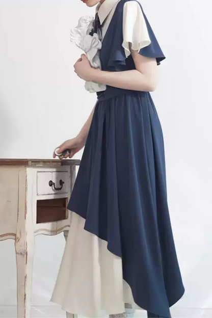 College Style Chiffon Design Long Dress