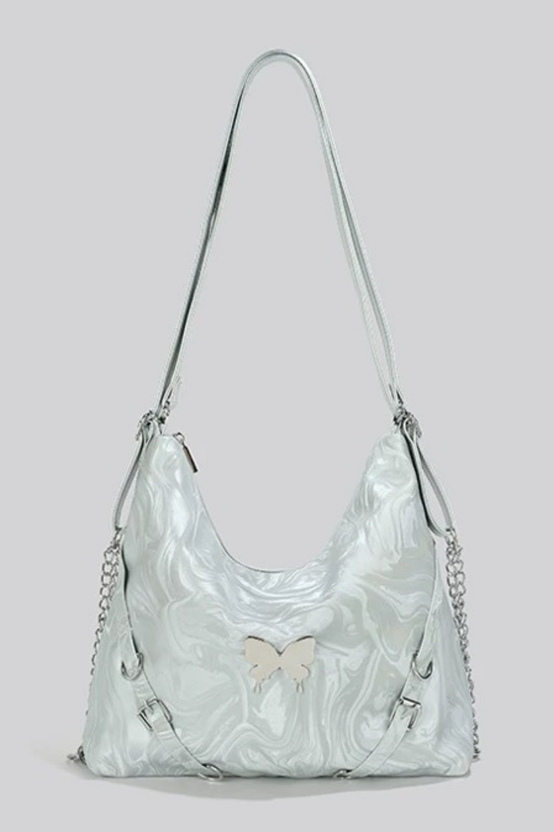 Silver Butterfly One Shoulder Bag