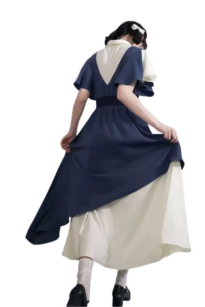 College Style Chiffon Design Long Dress