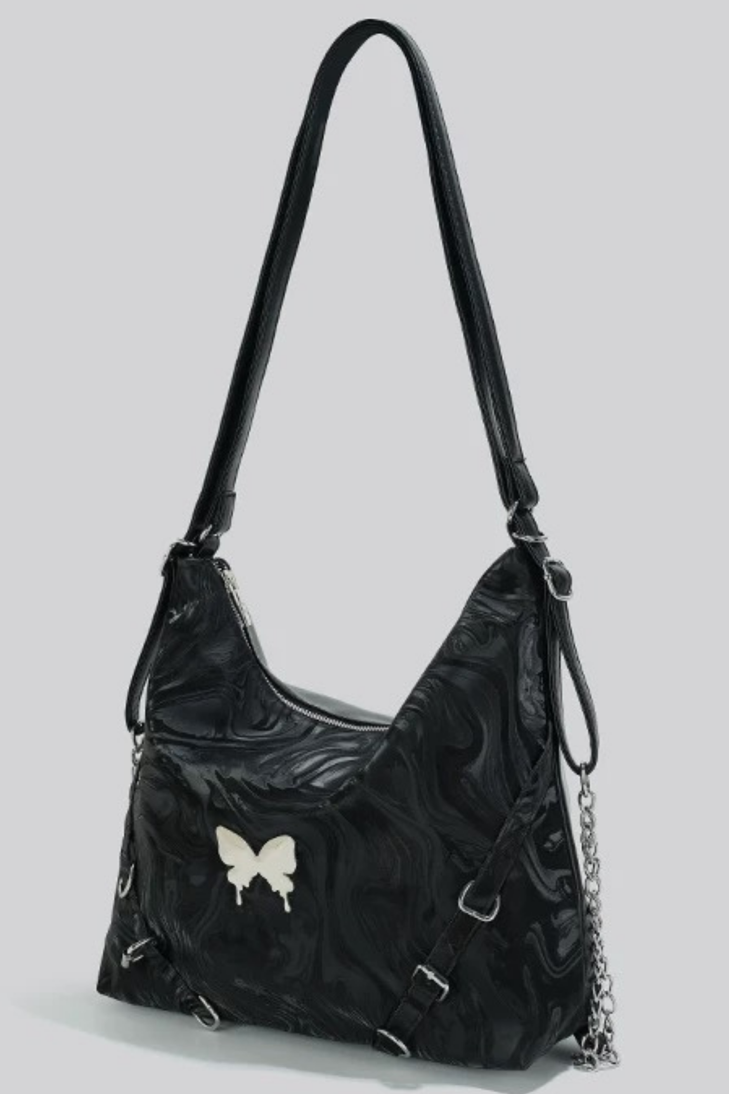 Silver Butterfly One Shoulder Bag