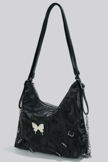 Silver Butterfly One Shoulder Bag