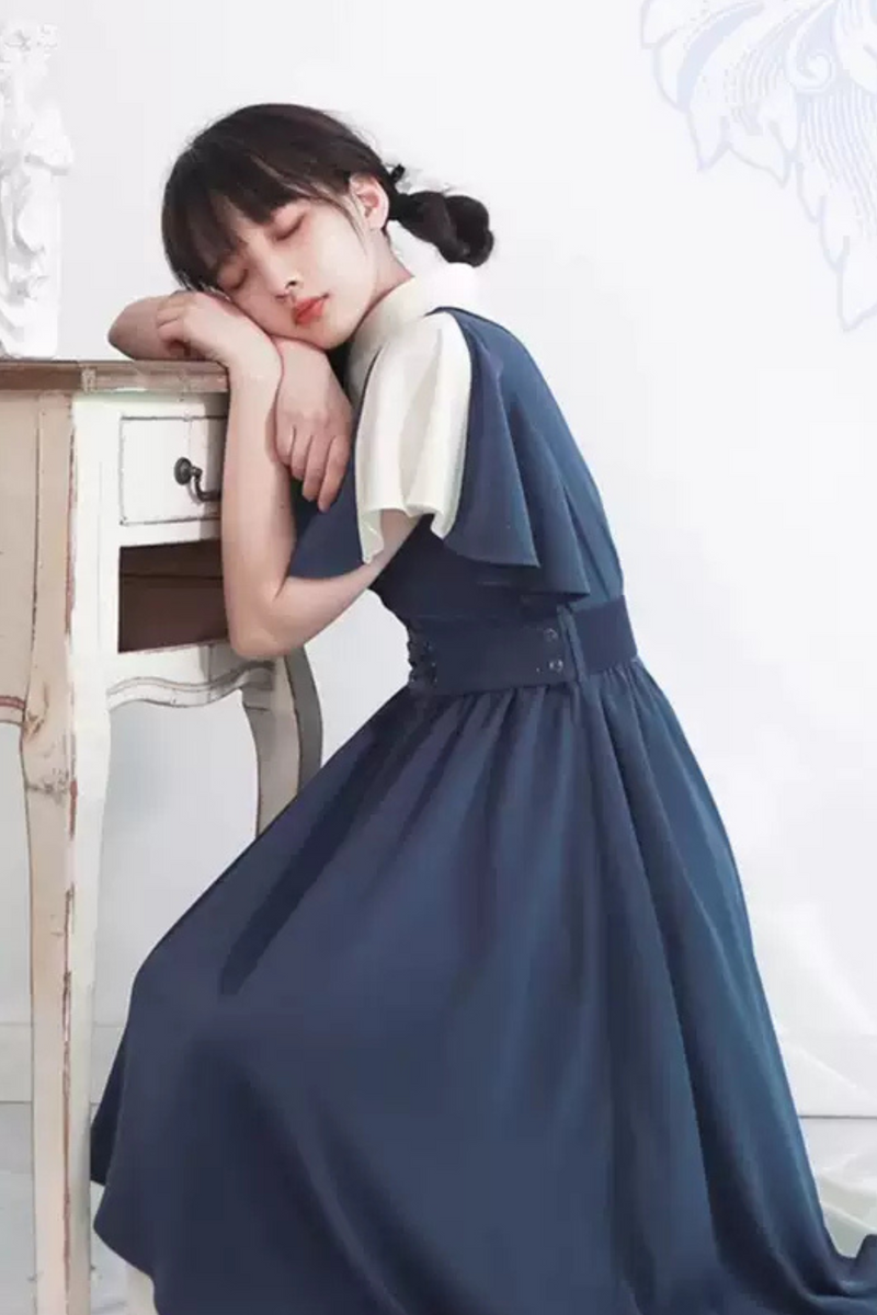 College Style Chiffon Design Long Dress