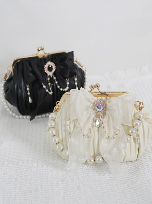 Pearl Handle Jewel Bow Antique Bag