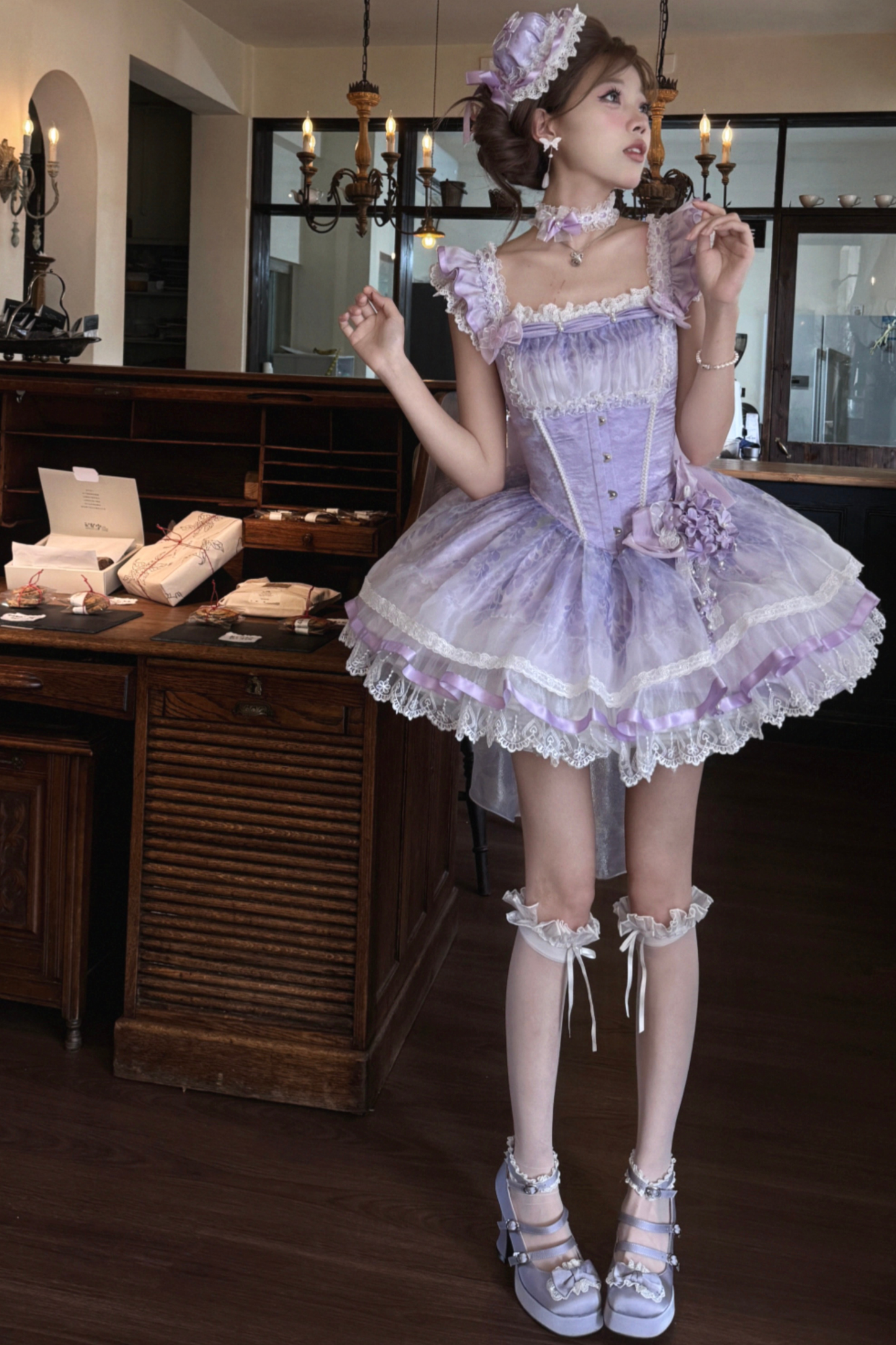 [pre-order] Ballet Style Dress + Hat + Headband + Ribbon Tail