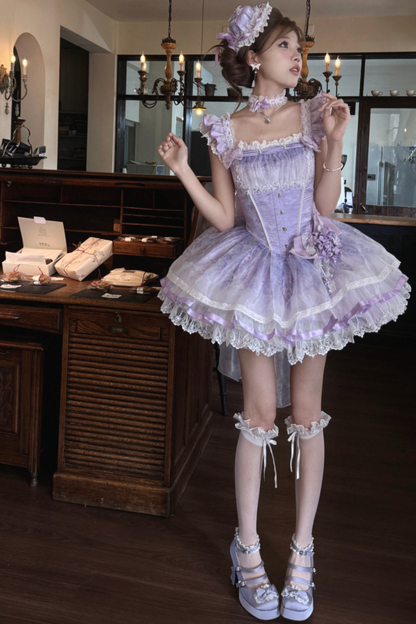 [pre-order] Ballet Style Dress + Hat + Headband + Ribbon Tail