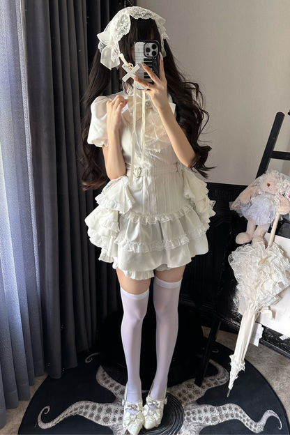 Puff Sleeve Gothic Style Top + Pants