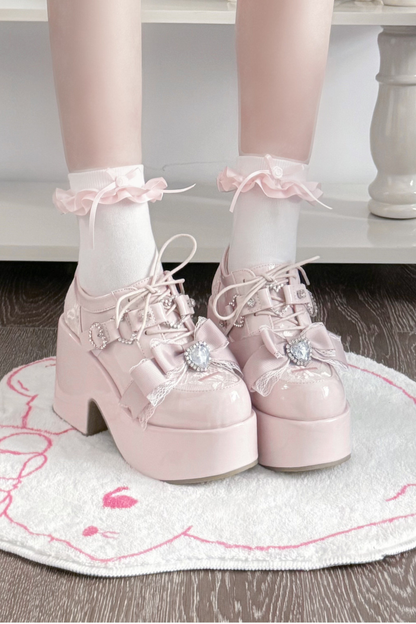 Dark Sweet Love Ribbon Shoes