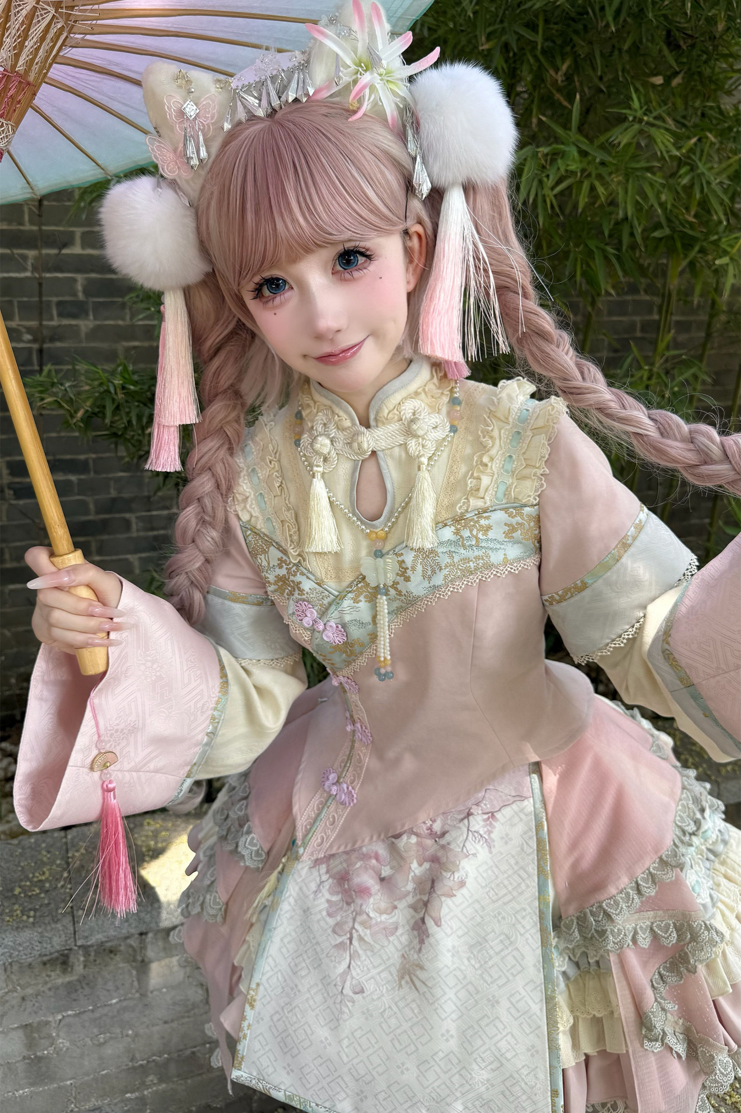 Chinese-style Girl Lolita Tops+skirt+headband+clip