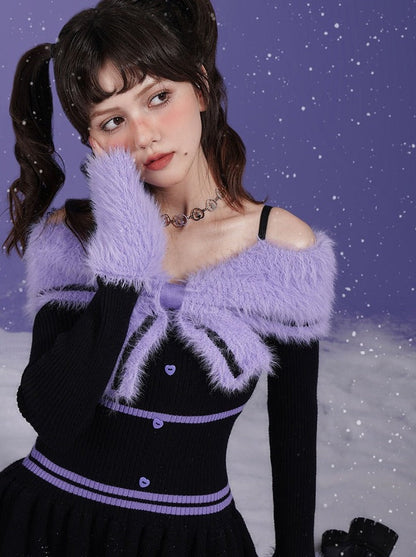 Girl Fighting Spirit Dark Fur Dress