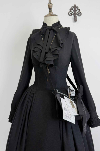 British Detective Lolita Coat + Cape + Skirt + Shirt + Bag + Brooch + Hat + Beret + Necklace