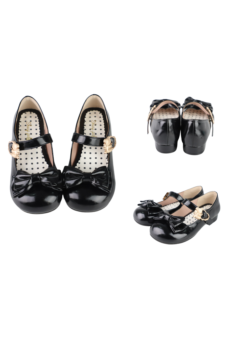 Glossy Color Ribbon Shoes